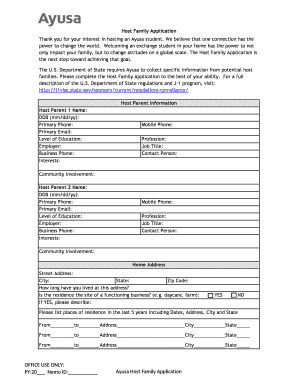 Host Family Application