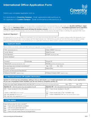 International Office Application Form