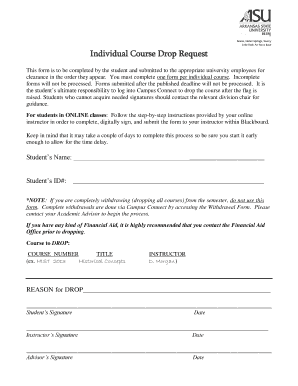 Individual Course Drop Request Form