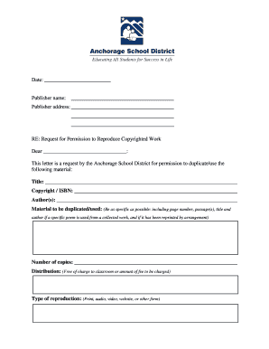 Request for Permission to Reproduce Copyrighted Work