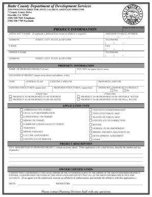 Butte County Development Services Application