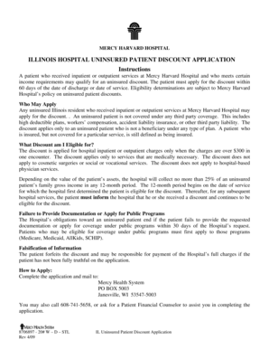 Illinois Hospital Uninsured Patient Discount Application