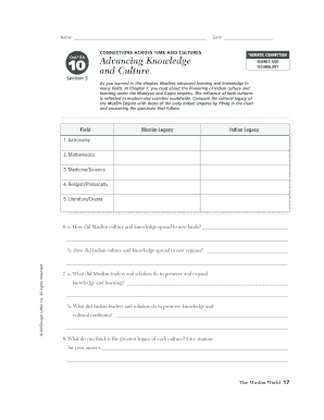 Connections Across Time and Culture Worksheet