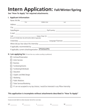 Intern Application Form