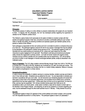 Children's Justice Center Visitor Agreement