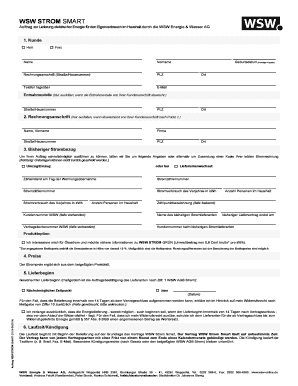 Auftrag WSW STROM SMART