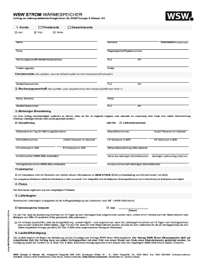 WSW STROM WÄRMESPEICHER