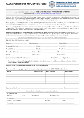 Fauna Permit Application Form