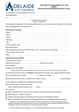 Dog Registration Application Form