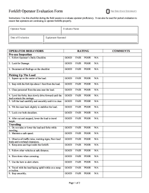 Forklift Assessment Form Fill Online Printable Fillable Blank Pdffiller