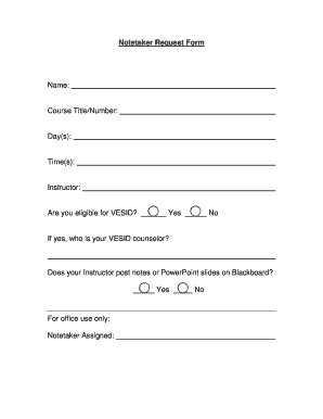 Notetaker Request Form