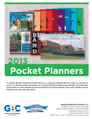 Pocket Planner Order Form