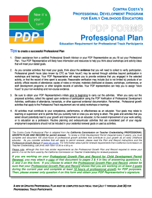 Professional Development Plan for Early Childhood Educators