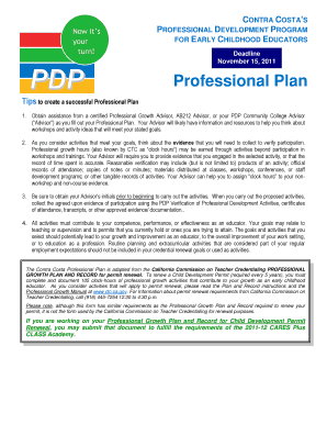 Contra Costa Professional Development Plan