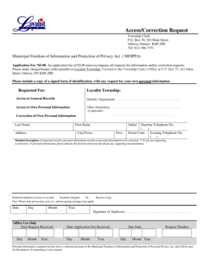 Access/Correction Request Form