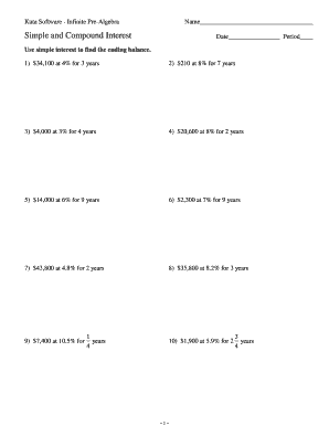 Simple and Compound Interest Worksheet