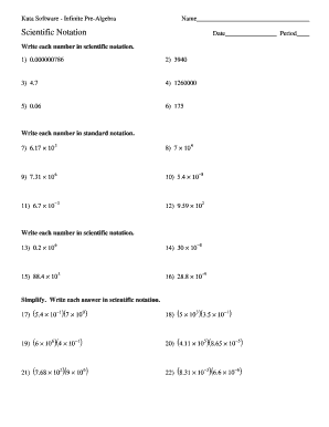 Scientific Notation Worksheet