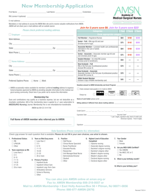 AMSN Membership Application Form