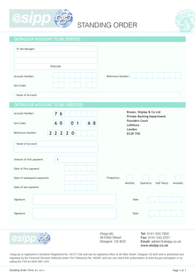 Standing Order Form