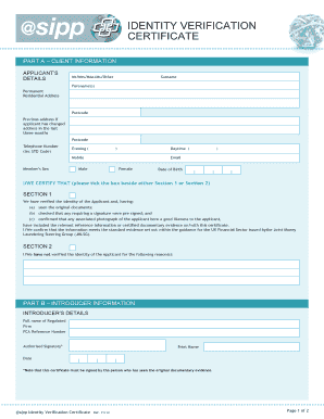 UK Identity Verification Certificate