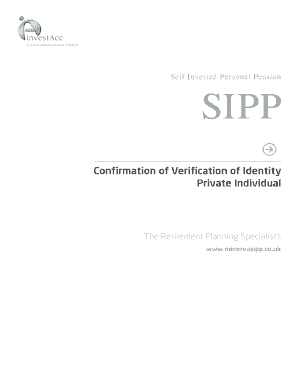 UK SIPP Verification of Identity Form