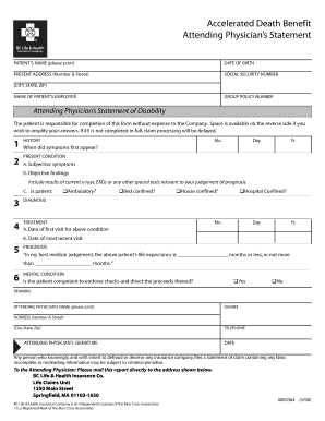 Attending Physician Statement for Accelerated Death Benefit