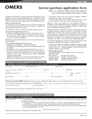 OMERS Service Purchase Application Form