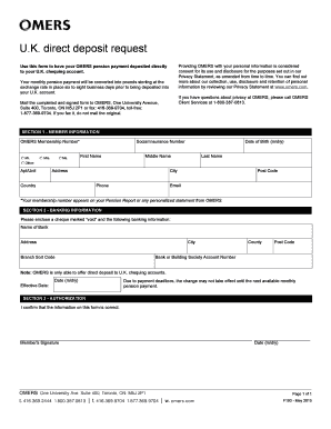 UK Direct Deposit Request Form
