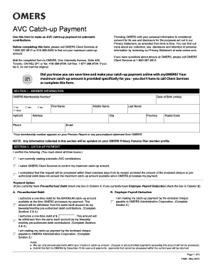 OMERS AVC Catch-up Payment Form
