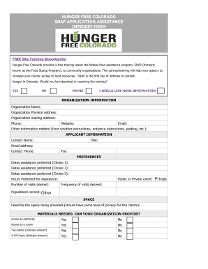 SNAP Application Assistance Interest Form