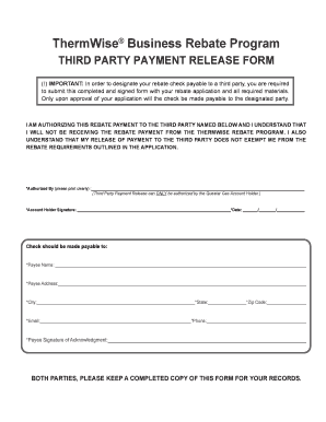 Third Party Payment Release Form