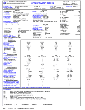 FAA Airport Master Record Form