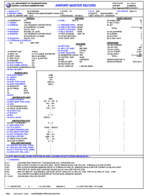 FAA Airport Master Record Form