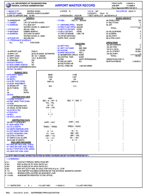 FAA Airport Master Record Form