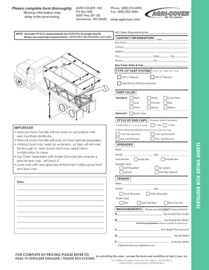 Fertilizer Spreader Box Detail Sheet