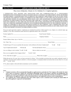 Employment Application Form