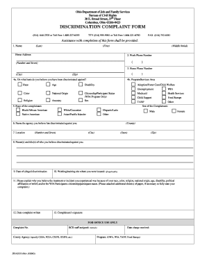 Ohio Discrimination Complaint Form