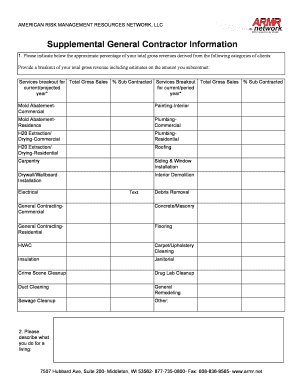 Supplemental General Contractor Information Form
