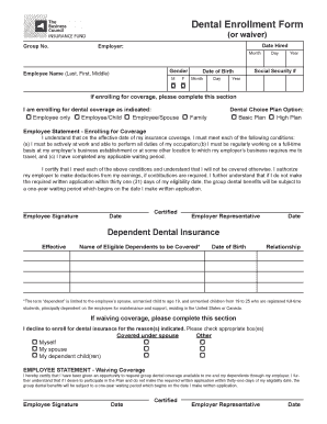 Dental Enrollment Form