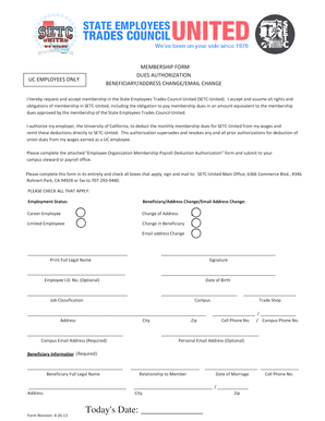 State Employees Trades Council-United Membership Form