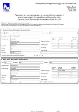 UK Planning Permission Condition Variation Application