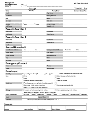 Michigan 4-H Enrollment Form