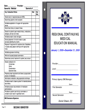 Medical Evaluation Scenario Form