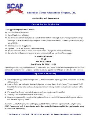 Education Career Alternatives Program Application