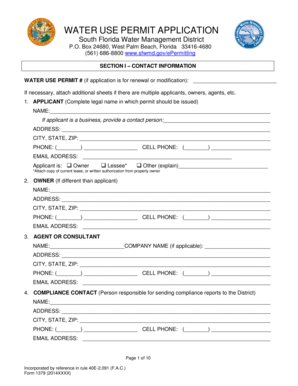 Water Use Permit Application