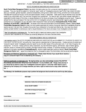Background Investigation Notice and Authorization