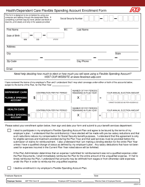 Health/Dependent Care Flexible Spending Account Enrollment Form