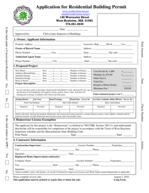 Massachusetts Building Permit Application