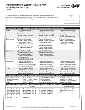 Colorado Employee Health Benefit Supplemental Application