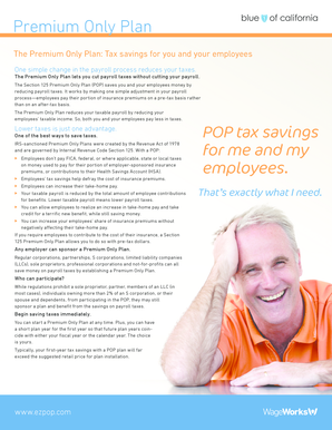 Section 125 Premium Only Plan Application